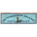 Hutchinson Island Mermaid Blue Latitude Longitude | Wall Art Print on Real Wood
