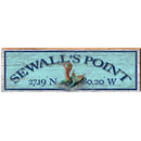 Sewall's Point Mermaid Blue Latitude Longitude | Wall Art Print on Real Wood