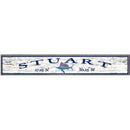 Stuart Sailfish Shabby Latitude Longitude | Wall Art Print on Real Wood