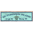Hutchinson Island Sea Turtle Green Latitude Longitude | Wall Art Print on Real Wood