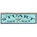 Stuart Starfish Green Latitude Longitude | Wall Art Print on Real Wood