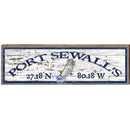 Port Sewall's Fish Shabby Latitude Longitude | Wall Art Print on Real Wood