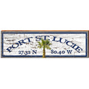 Port St. Lucie, Florida Latitude Longitude Wooden Sign | Wall Art Print on Real Wood | Coastal Beach House Home Decor