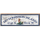 Hutchinson Island Mermaid Shabby Latitude Longitude | Wall Art Print on Real Wood