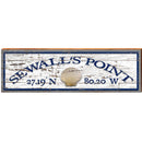 Sewall's Point Sea Shell Shabby Latitude Longitude | Wall Art Print on Real Wood