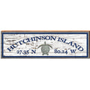 Hutchinson Island Sea Turtle Shabby Latitude Longitude | Wall Art Print on Real Wood
