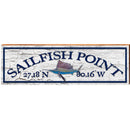 Sailfish Point Sailfish White Latitude Longitude | Wall Art Print on Real Wood