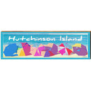 Hutchinson Island Colorful Beach Umbrellas | Wall Art Print on Real Wood