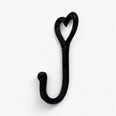 Heart Wall Hook, Black Cast Iron for Keys, Towels or Jewelry