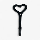 Heart Wall Hook, Black Cast Iron for Keys, Towels or Jewelry
