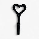 Heart Wall Hook, Black Cast Iron for Keys, Towels or Jewelry