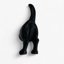 Dog Tail Wall Hook, Black Cast Iron for Leashes and Coats