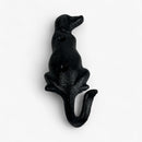 Dog Tail Wall Hook, Black Cast Iron for Leashes, Coats or Keys