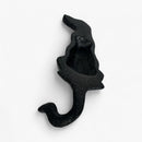 Dog Tail Wall Hook, Black Cast Iron for Leashes, Coats or Keys