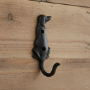 Dog Tail Wall Hook, Black Cast Iron for Leashes, Coats or Keys