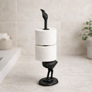 Flamingo Toilet Paper Holder, Black Cast Iron Bathroom Decor