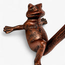 Frog Paper Towel Holder, Weathered Copper Cast Iron Kitchen Decor