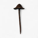 Mushroom Garden Stakes, Cast Iron Set of 2, Aged Copper Finish