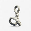 Nautical Rope Wall Hooks, Cast Iron Set of 2, White and Copper