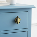 Sea Turtle Drawer Pull, Antique Gold Cast Iron Cabinet Knob