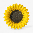 Sunflower Bird Feeder and Bath, Yellow Cast Iron Garden Stake