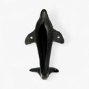 Dolphin Tail Wall Hook, Cast Iron Natural Finish for Keys or Towels