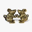 Mouse Door Stop and Bookend, Antique Gold Cast Iron Shelf Decor