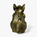 Mouse Door Stop and Bookend, Antique Gold Cast Iron Shelf Decor