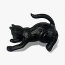 Cat Door Stop and Bookend, Black Cast Iron Shelf or Desk Decor