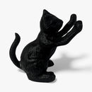 Cat Door Stop and Bookend, Black Cast Iron Shelf or Desk Decor