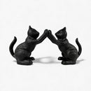 Cat Door Stop and Bookend, Black Cast Iron Shelf or Desk Decor