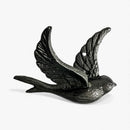 Bird Wall Hooks, Cast Iron Set of 4, Natural Iron Finish