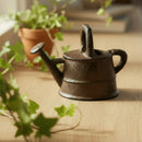 Miniature Watering Can Garden Statue, Cast Iron Shelf or Patio Decor