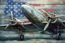 USA Air Force WW2 Era Cargo Plane Jet 3D Wall Art Painting on Metal Canvas