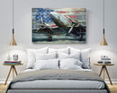 USA Air Force WW2 Era Cargo Plane Jet 3D Wall Art Painting on Metal Canvas