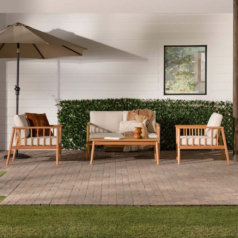 Circa Modern 4-Piece Solid Wood Spindle Patio Chat Set