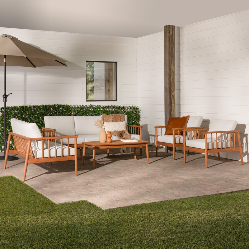 Circa Modern 5-Piece Solid Wood Spindle Patio Chat Set