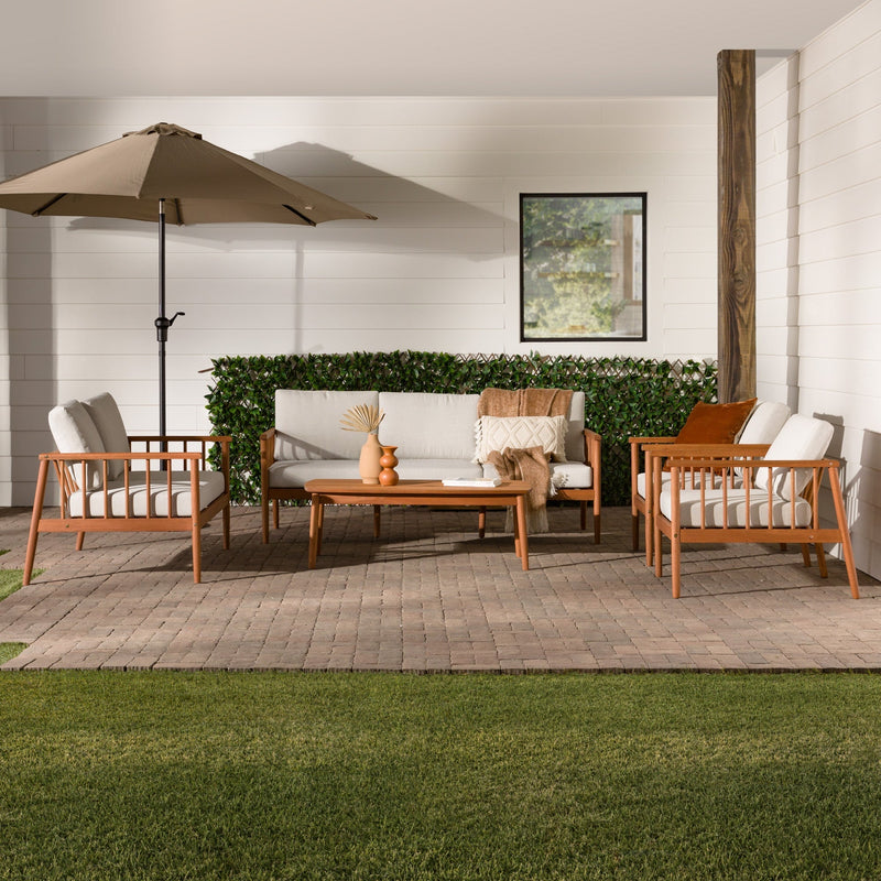 Circa Modern 5-Piece Solid Wood Spindle Patio Chat Set