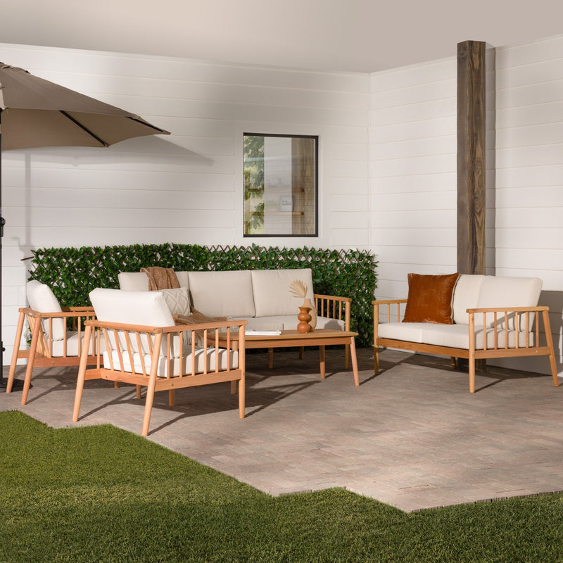 Circa Modern 5-Piece Solid Wood Spindle Patio Chat Set