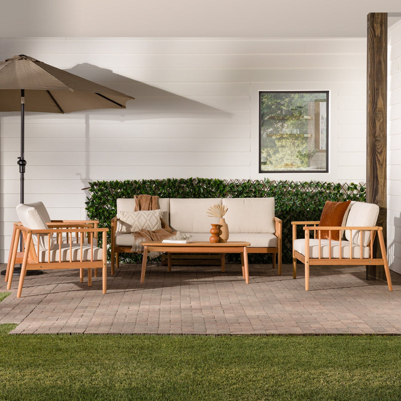 Circa Modern 5-Piece Solid Wood Spindle Patio Chat Set