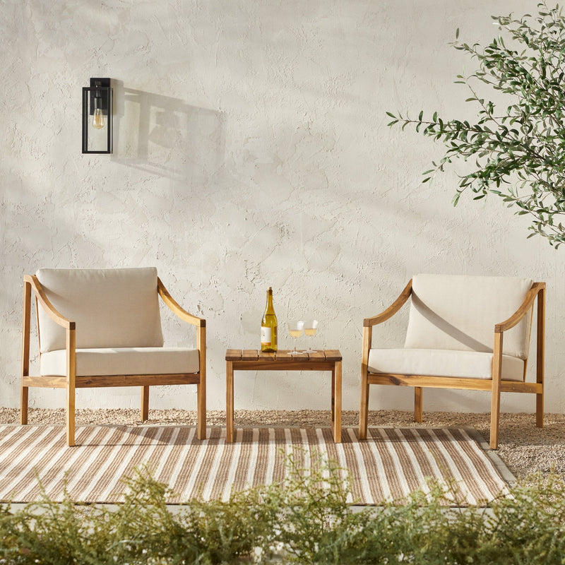 Cologne Modern 3-Piece Patio Chat Set