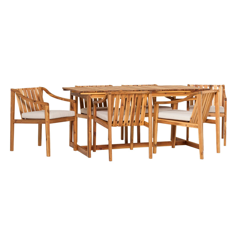 Cologne Modern 7-Piece Slat-Top Dining Set