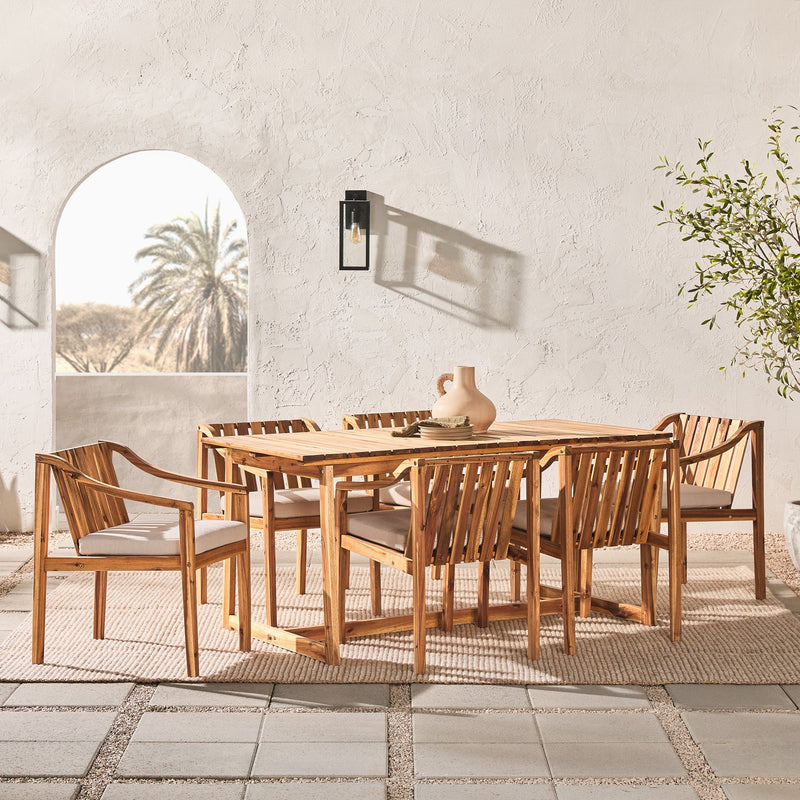 Cologne Modern 7-Piece Slat-Top Dining Set