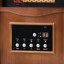 1500-Watt Electric Cabinet 4 Quartz Infrared Heater Wood with LED Digital Screen, Remote Control and Timer