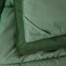 Full/Queen Traditional Microfiber Reversible 3 Piece Comforter Set in Green