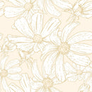 Voguish Beige Floral Wallpaper Chic