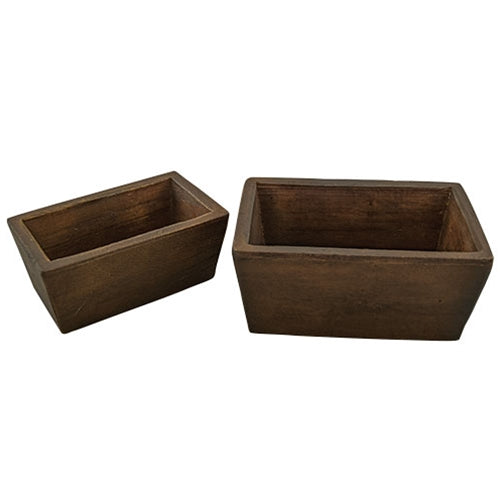 *2/Set - Treenware Square Boxes