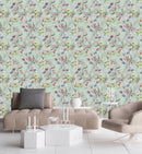 Modish Light Green Floral Wallpaper