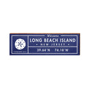 Long Beach Island, New Jersey Sand Dollar Coordinates Wooden Sign | Wall Art Print on Real Wood | Navy Blue Latitude Longitude Decor