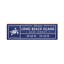 Long Beach Island, New Jersey Sea Turtle Coordinates Wooden Sign | Wall Art Print on Real Wood | Navy Blue Latitude Longitude Decor